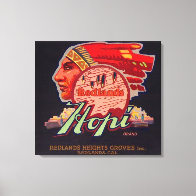 Hopi Orange LabelRedlands, CA Canvas Print (Front)