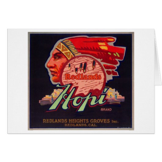 Hopi Orange LabelRedlands, CA Cards (Front Horizontal)