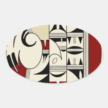 Hopi Pottery 01 Oval Sticker by UDDesign at Zazzle