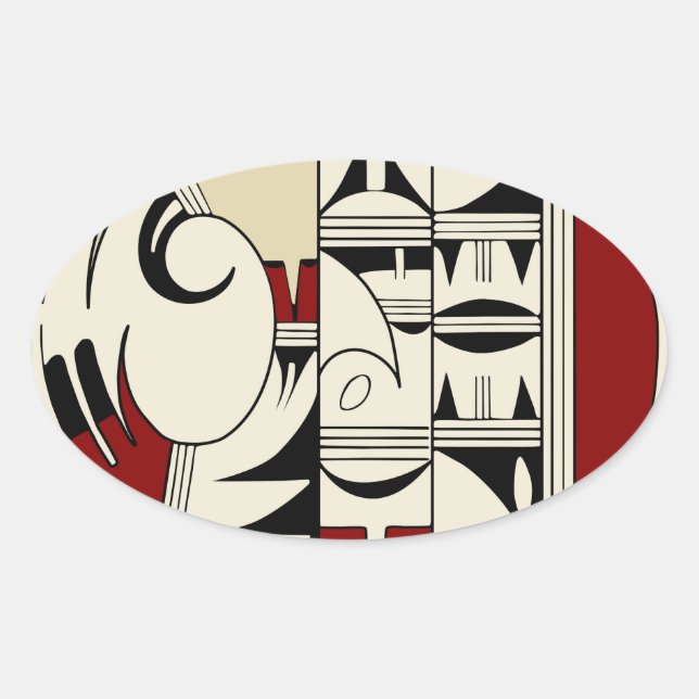 Hopi Pottery 01 Oval Sticker (Front)