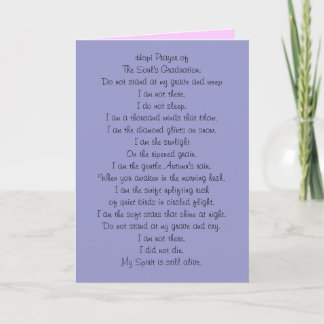 Hopi Prayer - Memorial Card