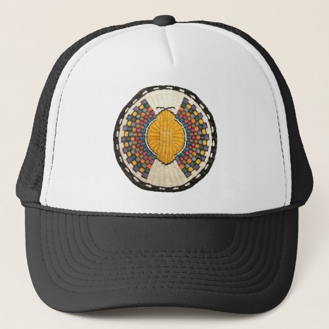 Hopi Snake Motif Vintage Native American Trucker Hat (Front)