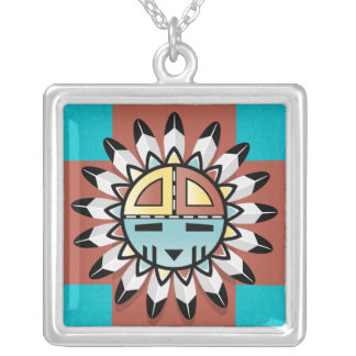 Hopi Sun Shield with 4 Directions Pendant Necklace