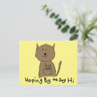 hoping by to say hi kangaroo postcard  