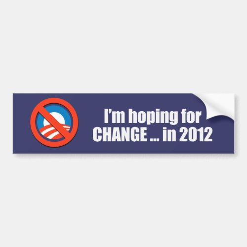 Hoping for Change in 2012 Bumpersticker Bumper Sticker