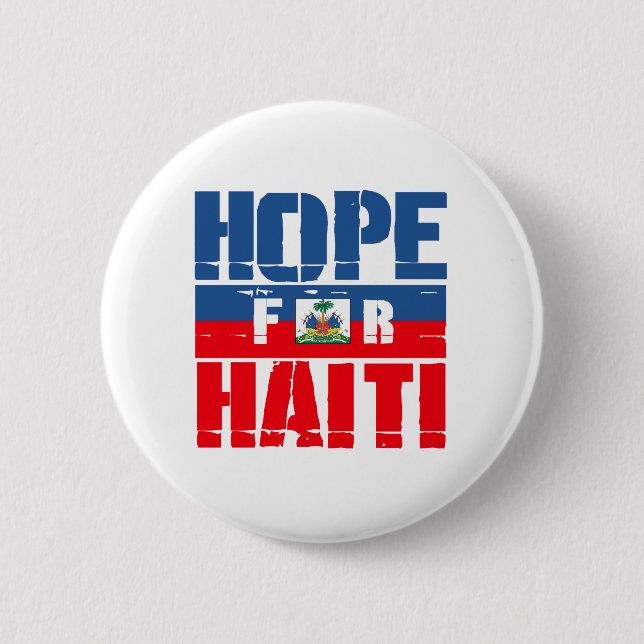Hoping for Haiti Pinback Button (Front)