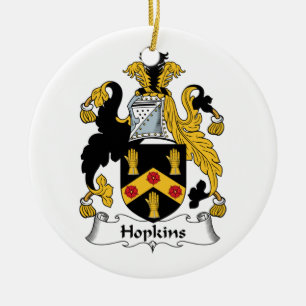 Hopkins Family Crest Ceramic Ornament