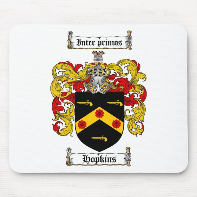 HOPKINS FAMILY CREST -  HOPKINS COAT OF ARMS MOUSE PAD (Front)