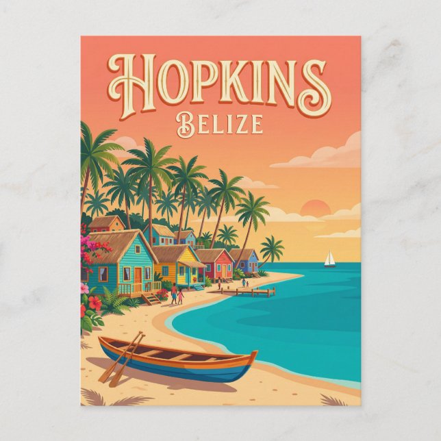 Hopkins Village Belize Postcard (Front)