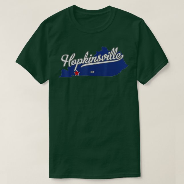 Hopkinsville Kentucky KY Map  T-Shirt (Design Front)