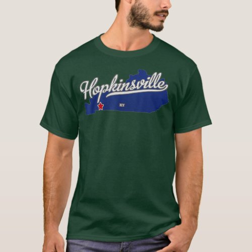Hopkinsville Kentucky KY Map  T_Shirt