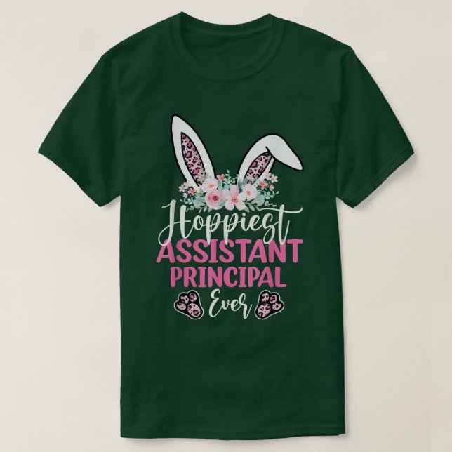 Hoppiest Assistant Principal Ever Leopard Bunny Ea T-Shirt (Design Front)