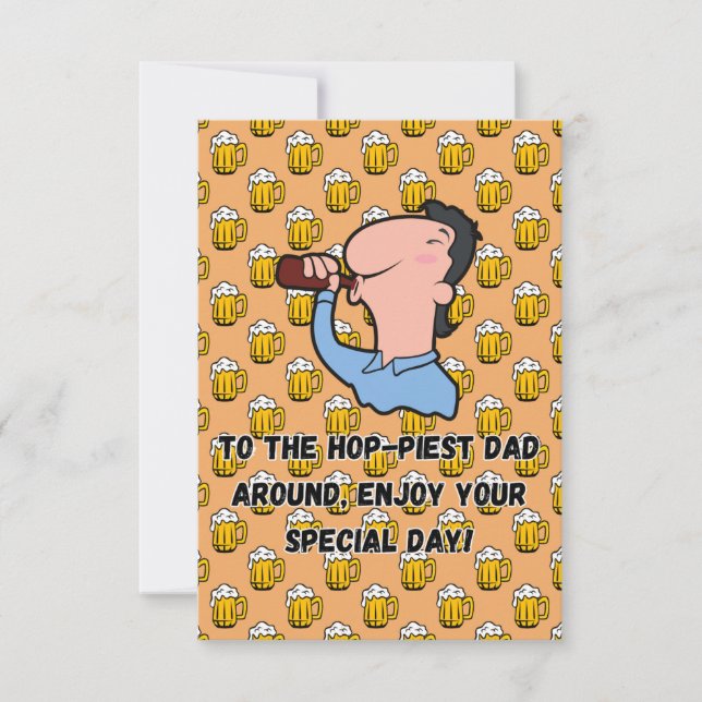 Hoppiest Dad Father's Day Card Funny beer Dad (Front)