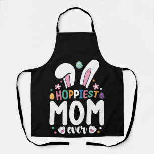 Hoppiest Mom Ever Family Easter Bunny Eggs Apron