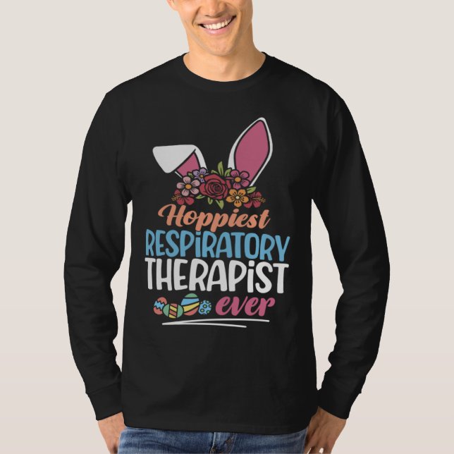 Hoppiest Respiratory Therapist Ever Bunny Ear Red  T-Shirt (Front)