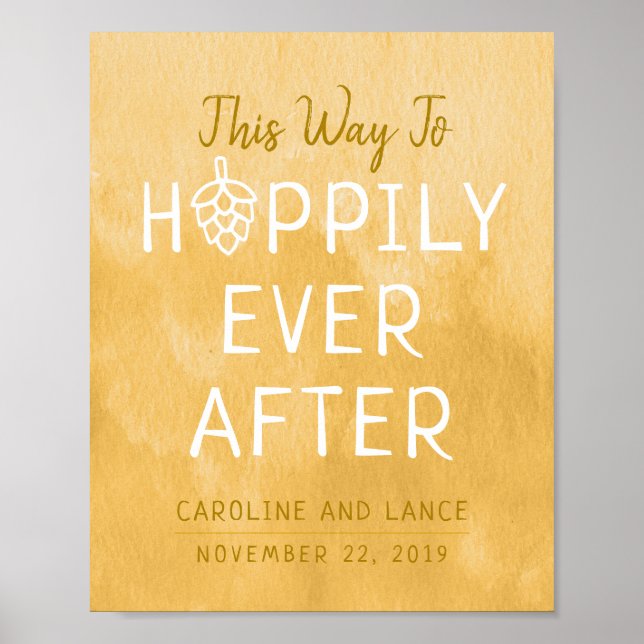 Hoppily Ever After Co-Ed Wedding Bridal Shower Poster (Front)