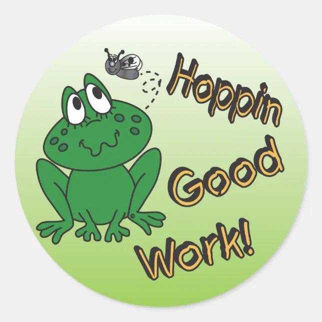 Hoppin Good Work Classic Round Sticker (Front)