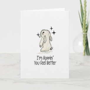 Hoppin’ You Feel Better Bunny Get Well Card