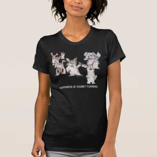 Hoppiness is Rabbit Forming Cartoon T Shirts