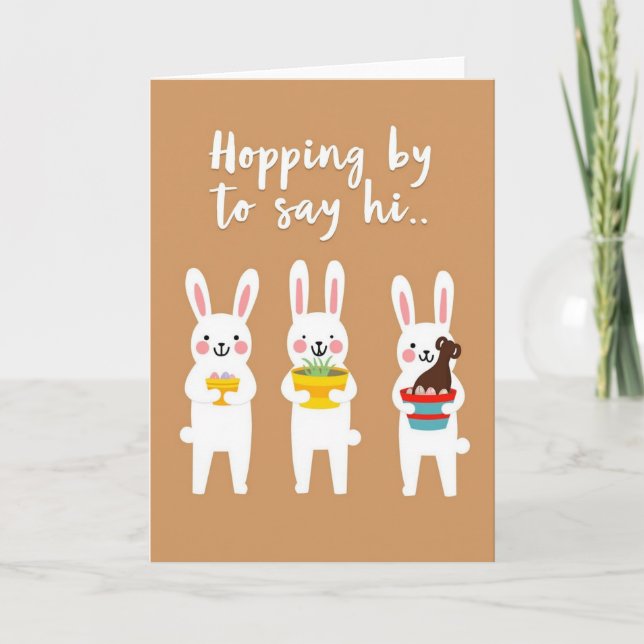 Hopping By To Say Hi Card (Front)