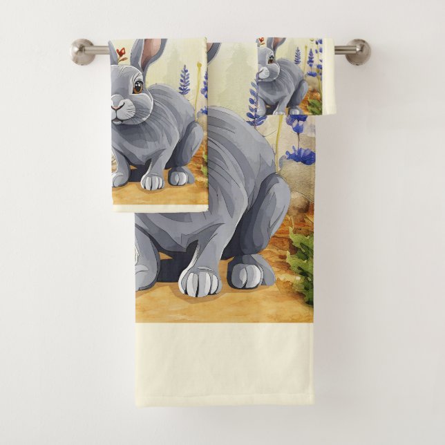 HOPPING DOWN THE BUNNY TRAIL BATH TOWEL SET (Insitu)