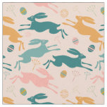 Hopping Easter Bunny Pattern Fabric