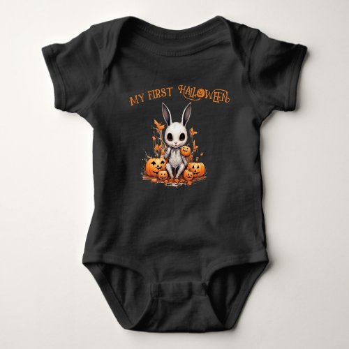 Hopping into Halloween Baby Happy First Halloween Baby Bodysuit