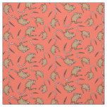 Hopping mouse orange brown fabric
