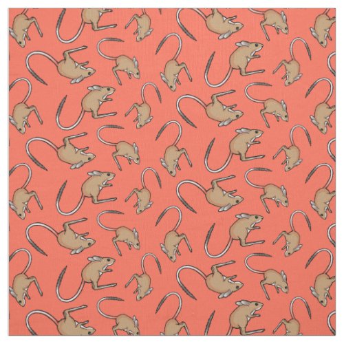 Hopping mouse orange brown fabric