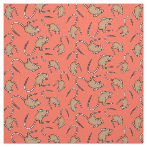 Hopping mouse orange brown fabric