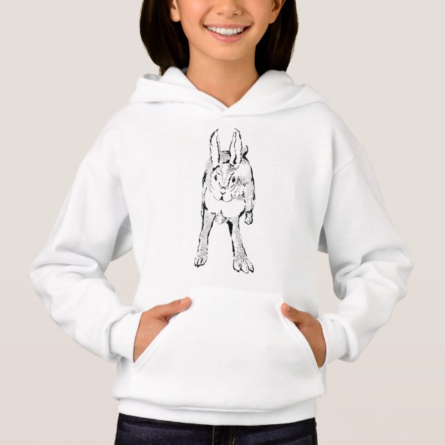 Hopping Wild Rabbit Hoodie (Front)