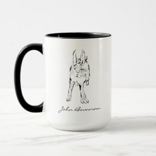 Hopping Wild Rabbit / Personalized Name Mug