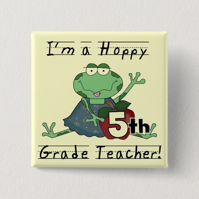 Hoppy 5th Grade Teacher Tshirts and Gifts Pinback Button (Front)