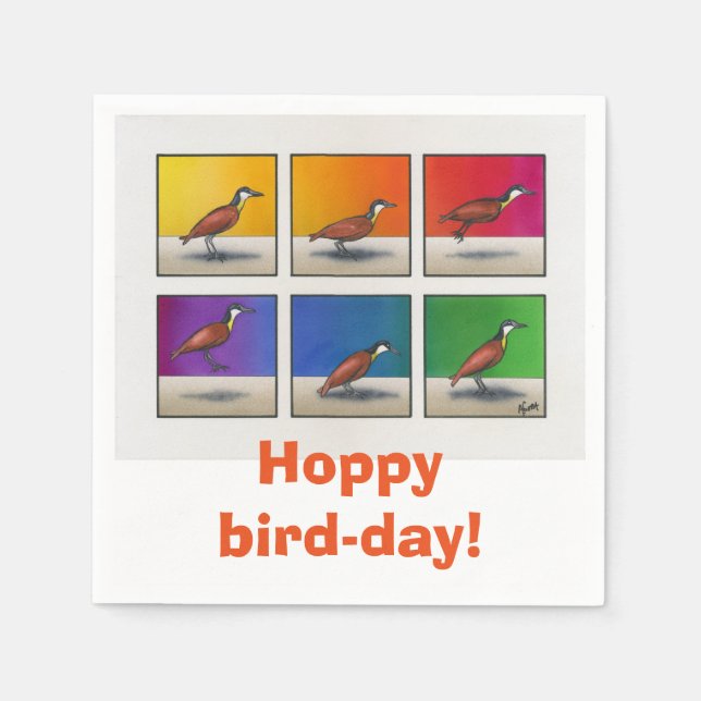Hoppy bird-day! paper napkins (Front)