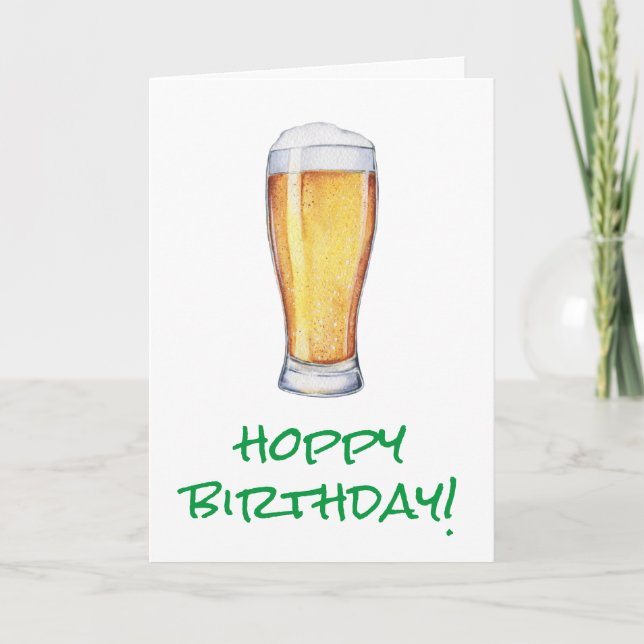 Hoppy Birthday Beer Card (Front)