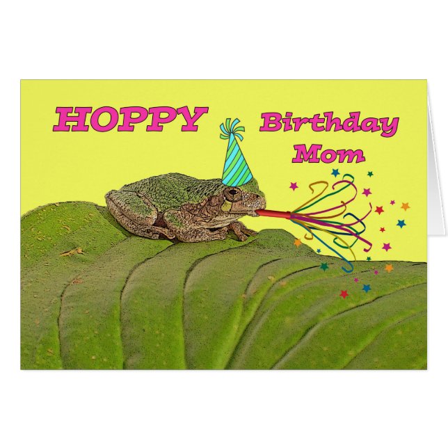 Hoppy Birthday for Mom, Frog Birthday Party (Front Horizontal)