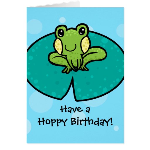 Hoppy Birthday frog birthday card | Zazzle