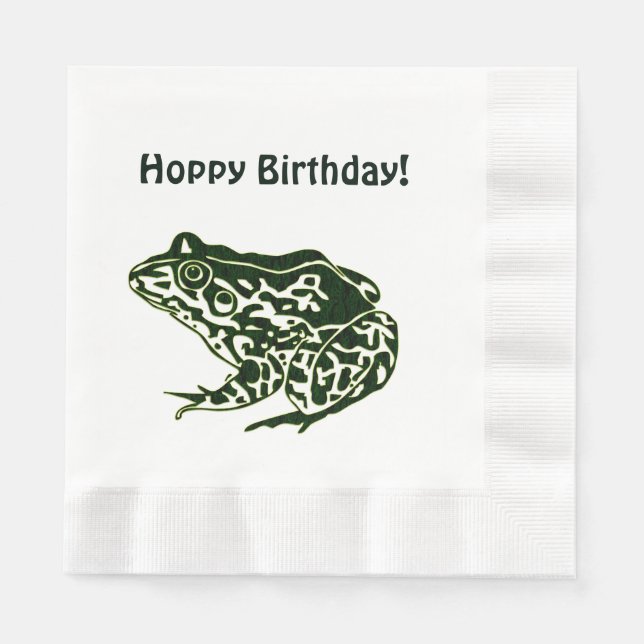 Hoppy Birthday Frog Paper Napkins (Front)