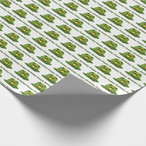 Hoppy Birthday Frog Wrapping Paper