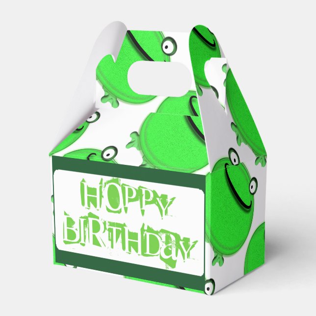 Hoppy birthday frogs favor boxes (Front Side)