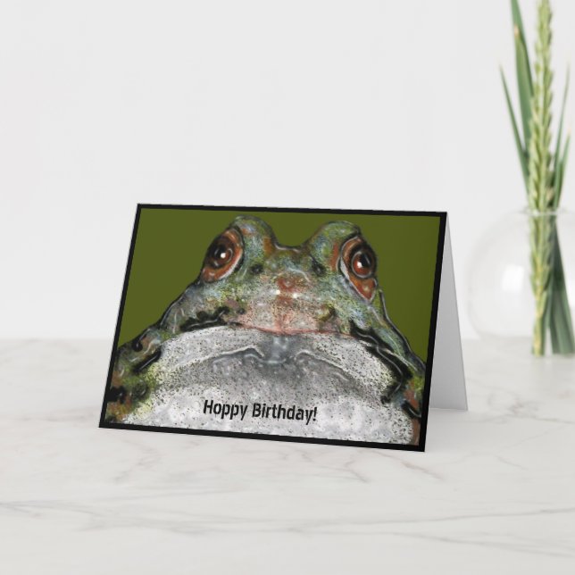 Hoppy Birthday From Across The Pond: Frog Card (Front)