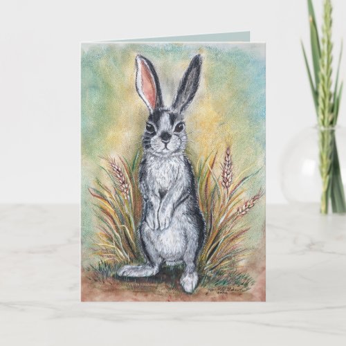 Hoppy Birthday Rabbit Painting Art Cute Animal  Card