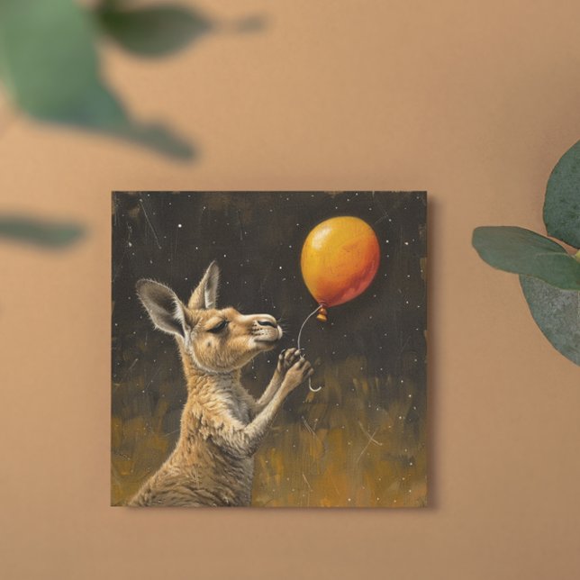 Hoppy Birthday Whimsical Kangaroo Balloon Card (Creator Uploaded)