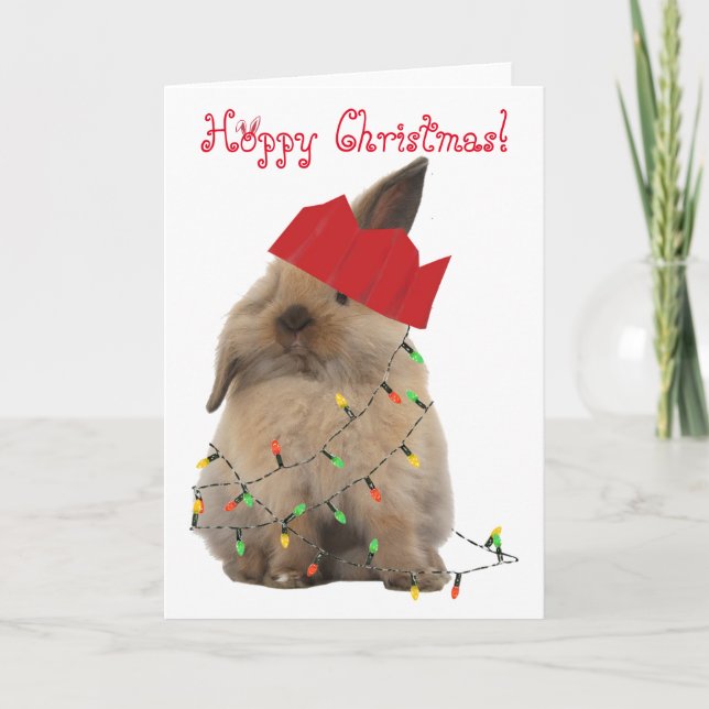 Hoppy Christmas Bunny Card (Front)