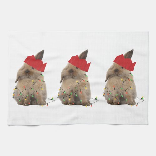 Hoppy Christmas Bunny Teatowel Kitchen Towel