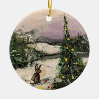 Hoppy Christmas! Ceramic Ornament