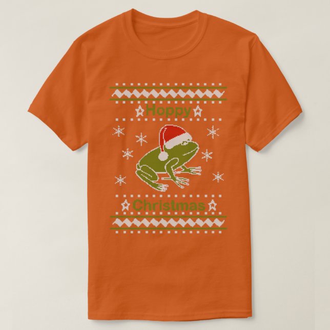 Hoppy Christmas Frog Ugly Sweater (Design Front)