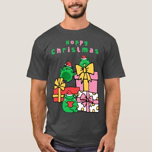 Hoppy Christmas Funny Frog Xmas Gift T_Shirt