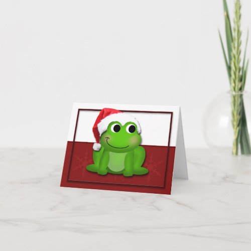 Hoppy Christmas Santa Hat Froggy custom card