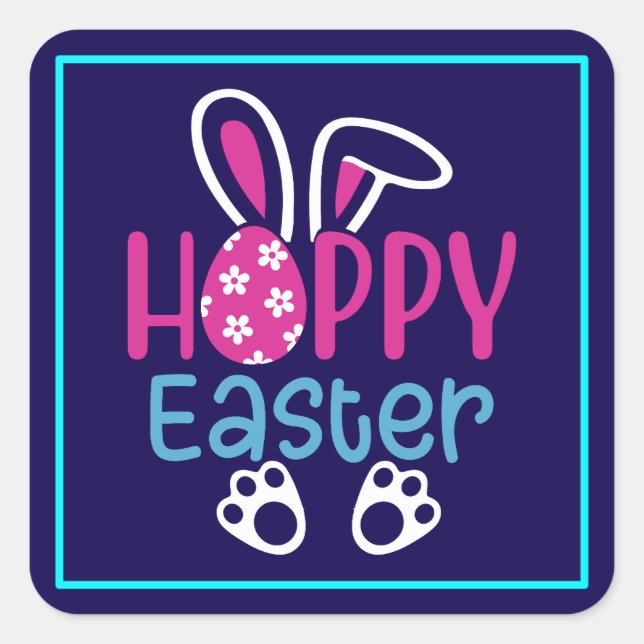 Hoppy Easter-54411 Square Sticker (Front)